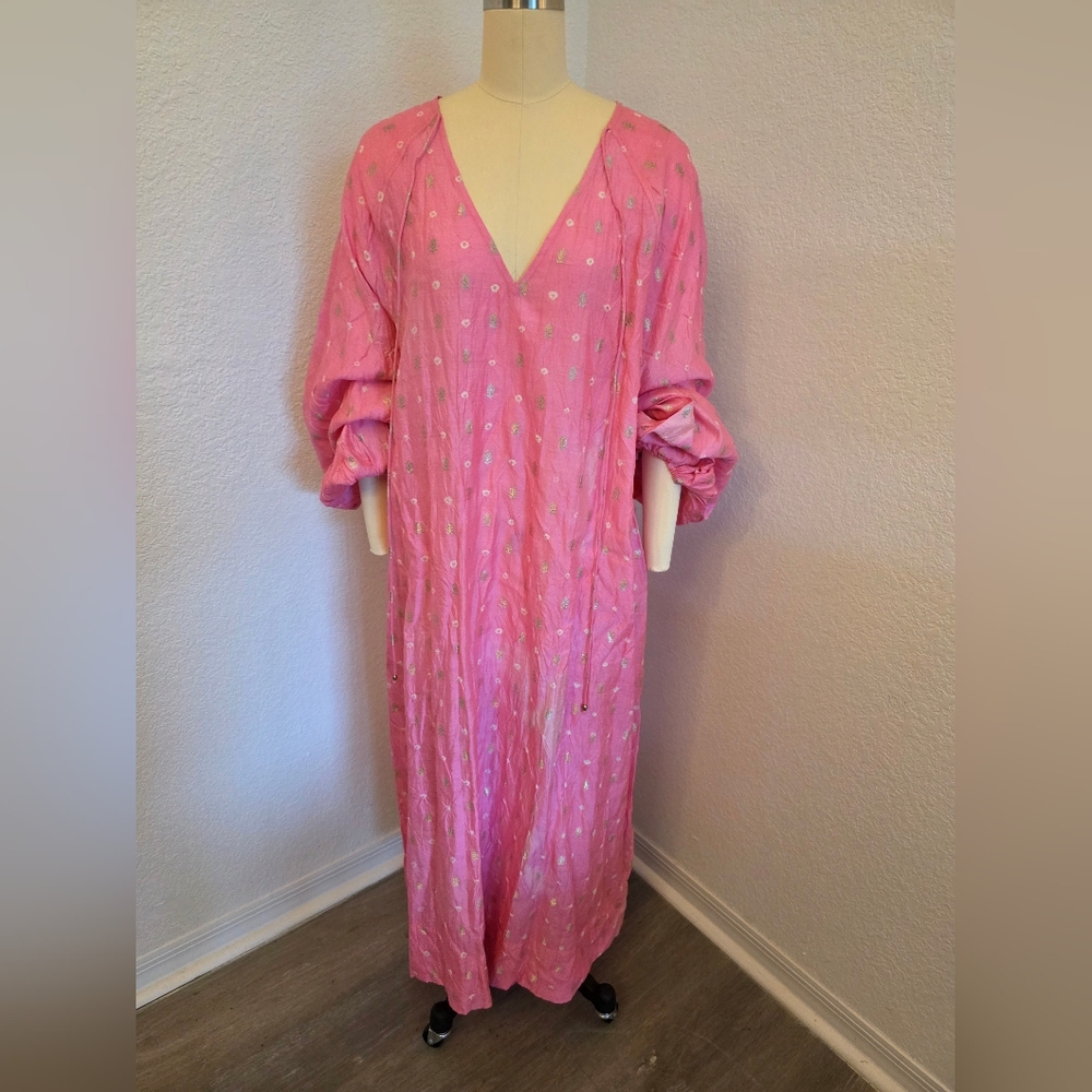 SALE NWT La Carlia Bright Pink Silk Dress - Picture 3 of 10
